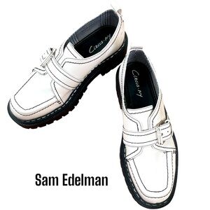 Sam Edelman NWOT Circus NY Womens White Retro Style Chunky Adj. Strap Loafer 9.5